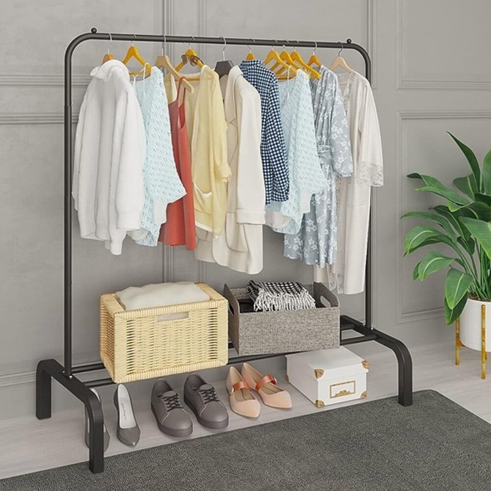 NEW Metal Clothing Rack, 43.3 Inches Garment Rack with Bottom Shelf for Hanging